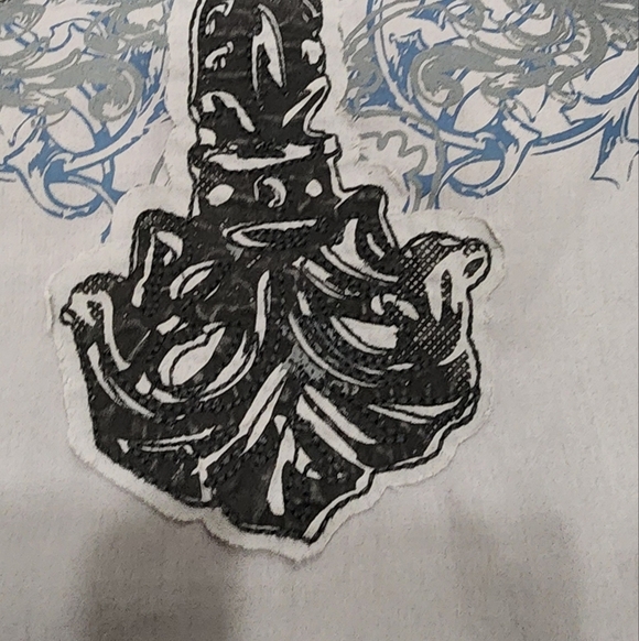 Gray Long Sleeve Shirt with Embroidered Crosses - Picture 2 of 9